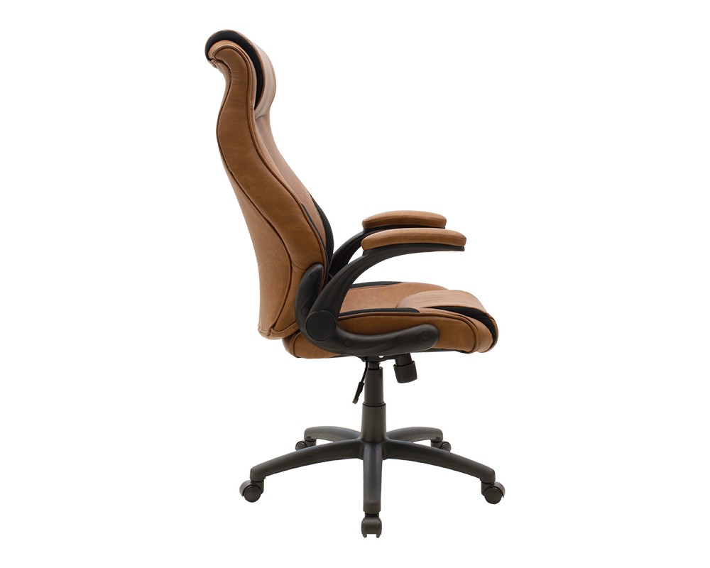 Manager office chair Bear pakoworld with pu brown tabac antique-black colour -