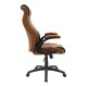 Manager office chair Bear pakoworld with pu brown tabac antique-black colour -
