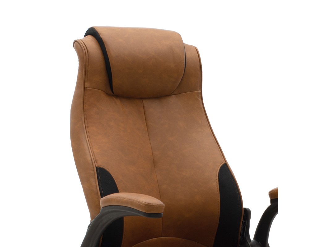 Manager office chair Bear pakoworld with pu brown tabac antique-black colour -