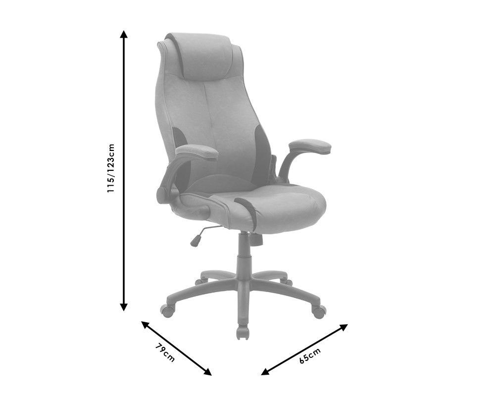 Manager office chair Bear pakoworld with pu brown tabac antique-black colour -