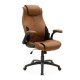 Manager office chair Bear pakoworld with pu brown tabac antique-black colour -
