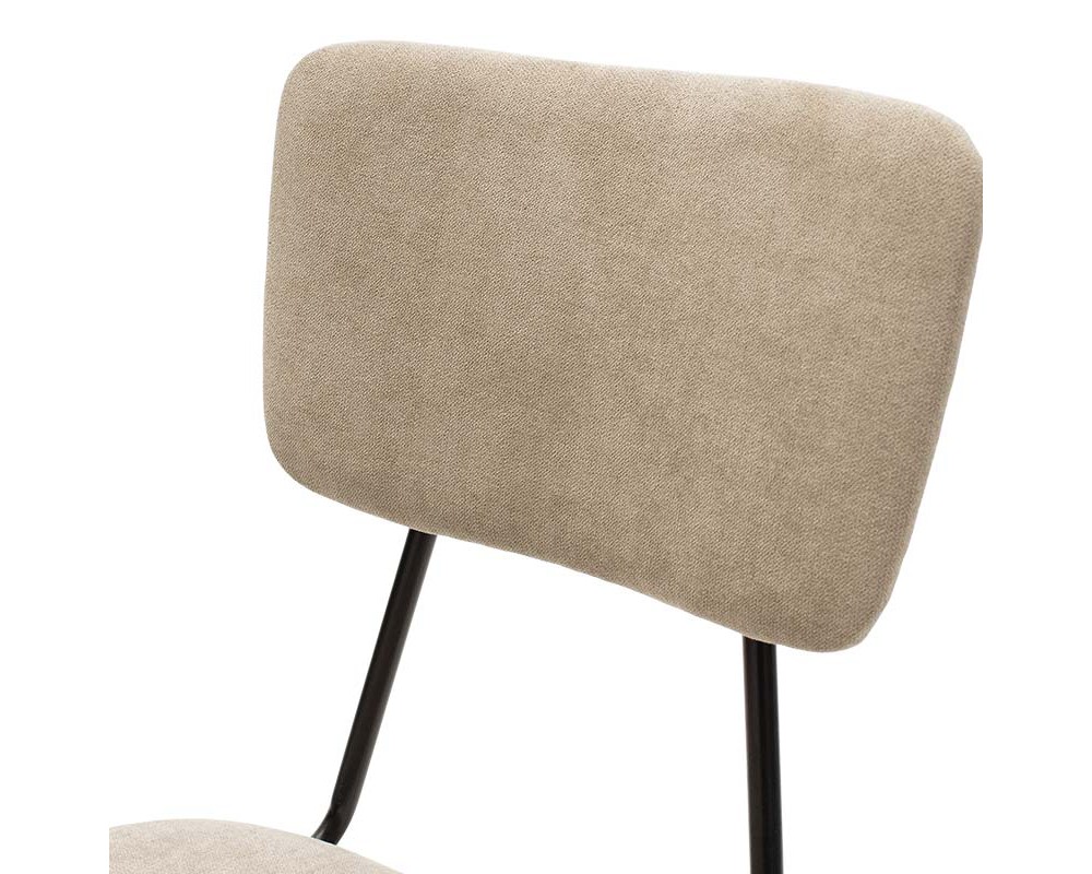 Стол Tania  черен с бежова материя - Трапезни столове