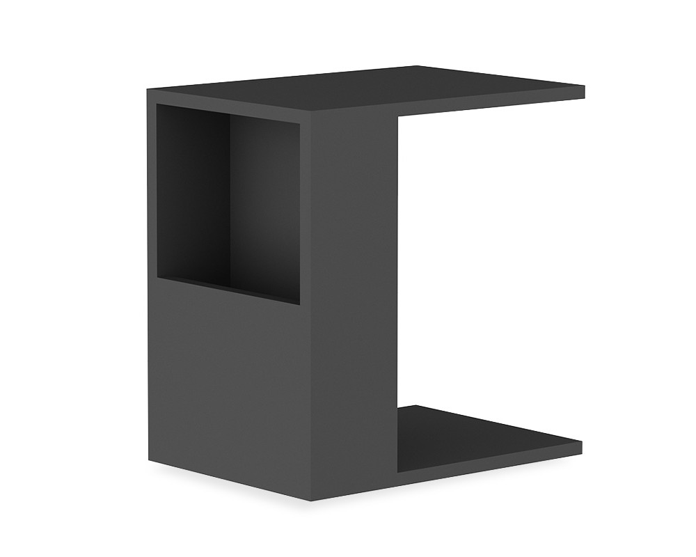 Coffee table Zane pakoworld in dark grey color 40x30x50cm - Coffee table Zane pakoworld in dark grey color 40x30x50cm -