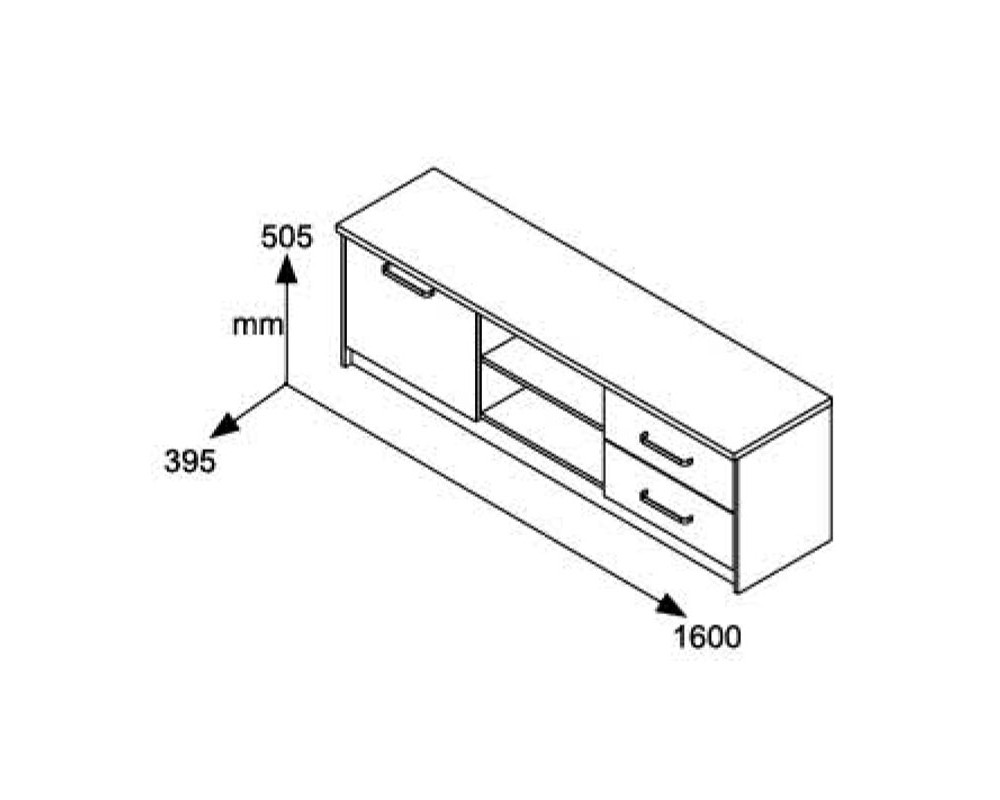 Тв шкаф 1220 от ПДЧ 160x39,5x50,5 - ТВ Шкафове