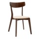 Dining set Benson - Toto pakoworld 5pcs 80x80x75cm in walnut - beige fabric - Dining set Benson - Toto pakoworld 5pcs 80x80x75cm in walnut - beige fabric -