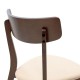 Dining set Benson - Toto pakoworld 5pcs 80x80x75cm in walnut - beige fabric - Dining set Benson - Toto pakoworld 5pcs 80x80x75cm in walnut - beige fabric -
