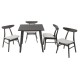 Dining set Benson - Orlean pakoworld 5pcs 80x80x75cm in rustic grey - grey fabric - Dining set Benson - Orlean pakoworld 5pcs 80x80x75cm in rustic grey - grey fabric -
