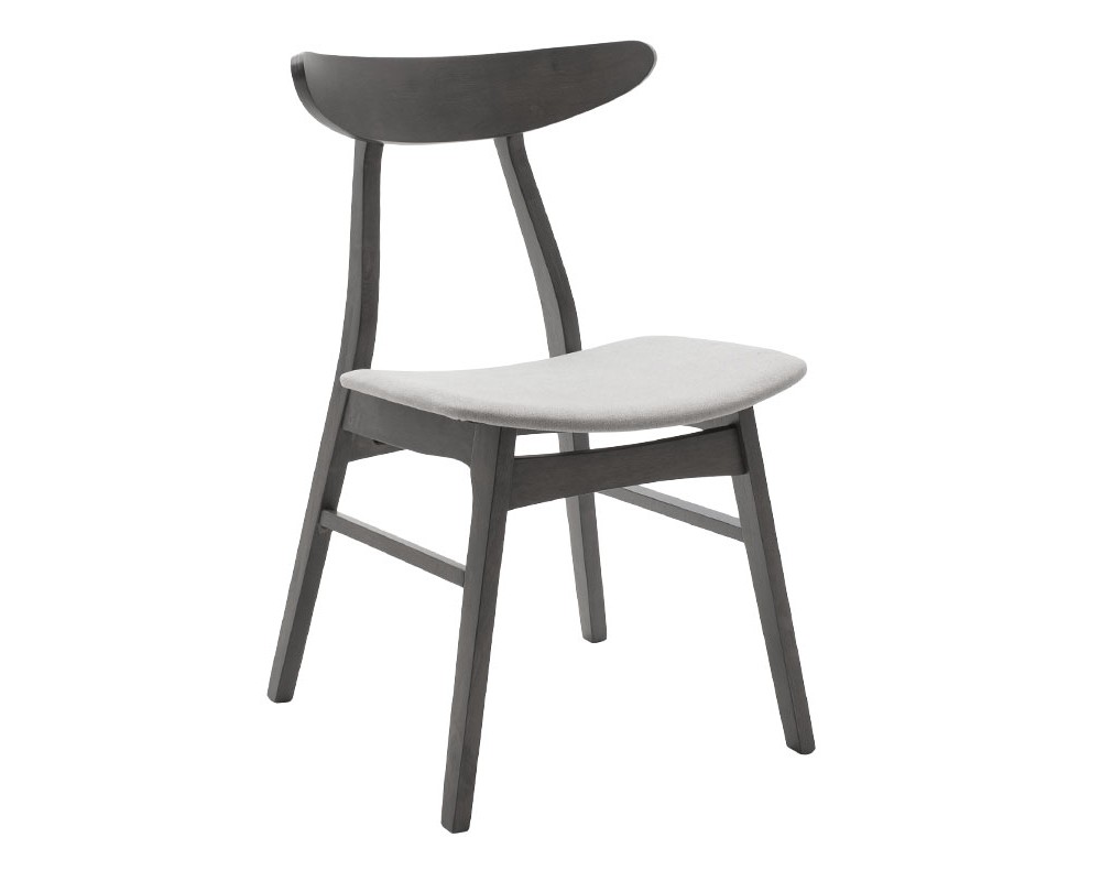 Dining set Benson - Orlean pakoworld 5pcs 80x80x75cm in rustic grey - grey fabric - Dining set Benson - Orlean pakoworld 5pcs 80x80x75cm in rustic grey - grey fabric -
