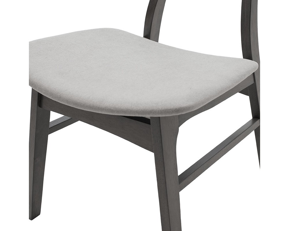 Dining set Benson - Orlean pakoworld 5pcs 80x80x75cm in rustic grey - grey fabric - Dining set Benson - Orlean pakoworld 5pcs 80x80x75cm in rustic grey - grey fabric -