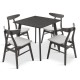 Dining set Benson - Orlean pakoworld 5pcs 80x80x75cm in rustic grey - grey fabric - Dining set Benson - Orlean pakoworld 5pcs 80x80x75cm in rustic grey - grey fabric -