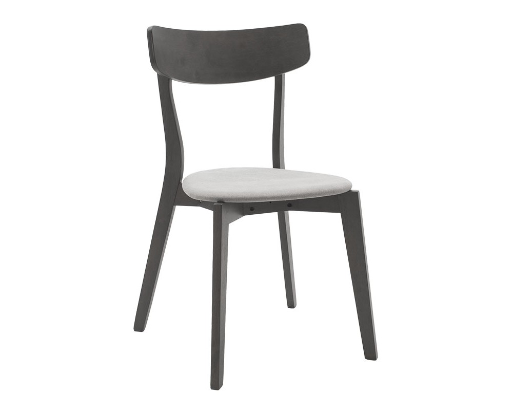Dining set Benson - Toto pakoworld 5pcs 80x80x75cm in rustic grey - grey fabric - Dining set Benson - Toto pakoworld 5pcs 80x80x75cm in rustic grey - grey fabric -