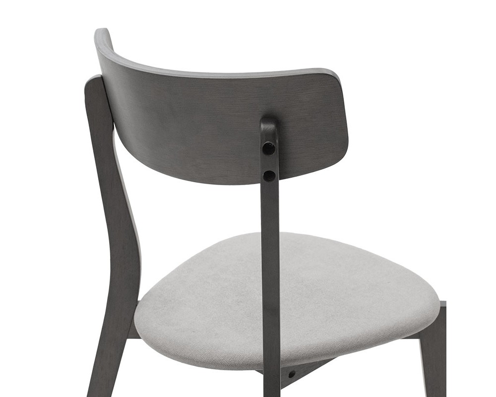Dining set Benson - Toto pakoworld 5pcs 80x80x75cm in rustic grey - grey fabric - Dining set Benson - Toto pakoworld 5pcs 80x80x75cm in rustic grey - grey fabric -