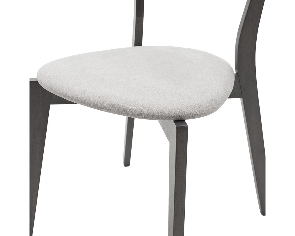 Dining set Benson - Toto pakoworld 5pcs 80x80x75cm in rustic grey - grey fabric - Dining set Benson - Toto pakoworld 5pcs 80x80x75cm in rustic grey - grey fabric -