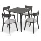 Dining set Benson - Toto pakoworld 5pcs 80x80x75cm in rustic grey - grey fabric - Dining set Benson - Toto pakoworld 5pcs 80x80x75cm in rustic grey - grey fabric -