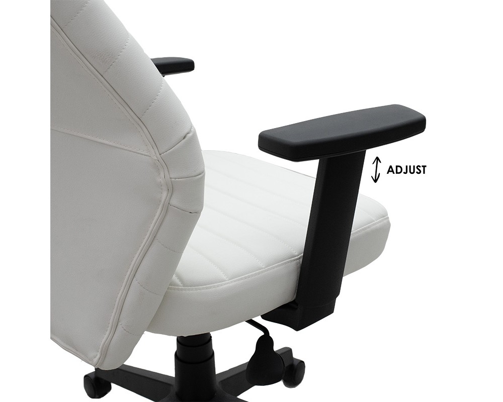 Manager office chair Benno pakoworld with PU in white colour - Manager office chair Benno pakoworld with PU in white colour -