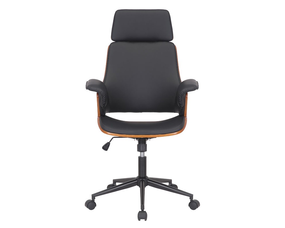 Manager office chair Hermanos pakoworld with black pu - walnut wood -