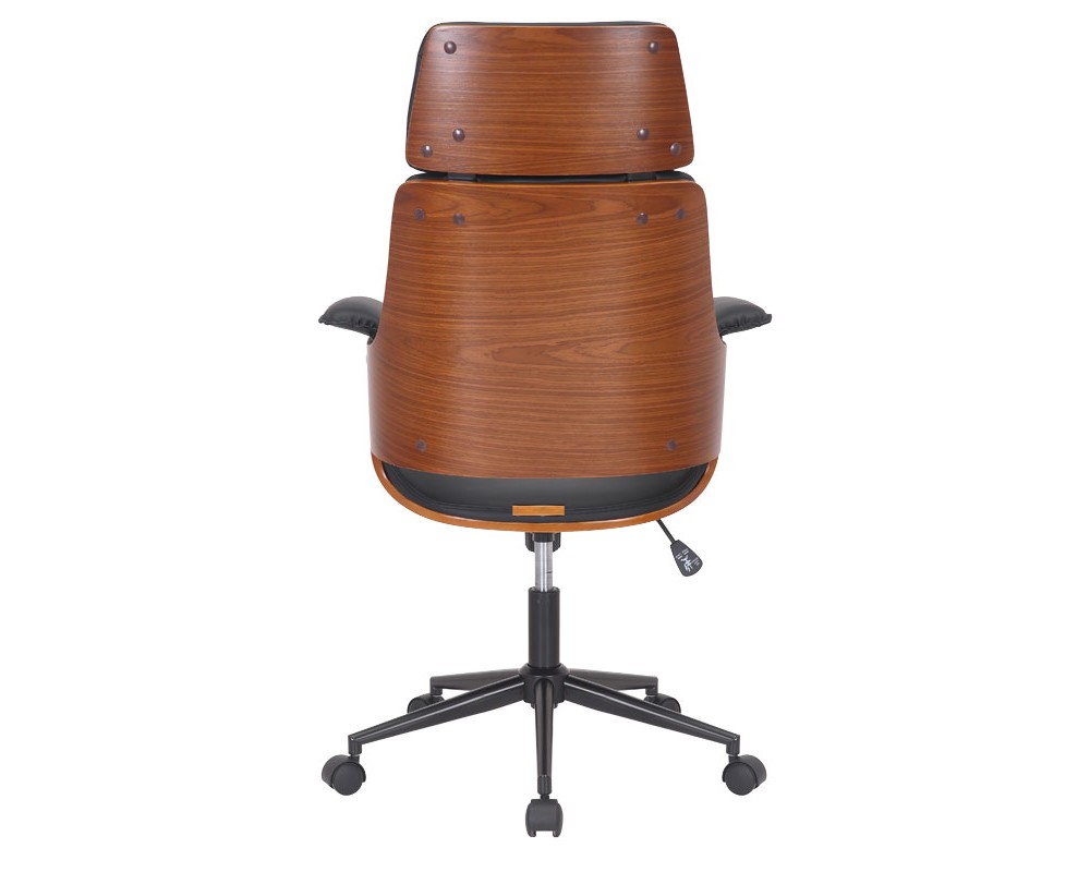 Manager office chair Hermanos pakoworld with black pu - walnut wood -