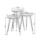 Buena pakoworld side tables set 3pcs white marble-gold - Buena pakoworld side tables set 3pcs white marble-gold -