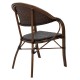 Garden armchair Paula pakoworld metal-pe rattan brown -