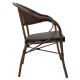 Garden armchair Paula pakoworld metal-pe rattan brown -