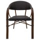 Garden armchair Paula pakoworld metal-pe rattan brown -