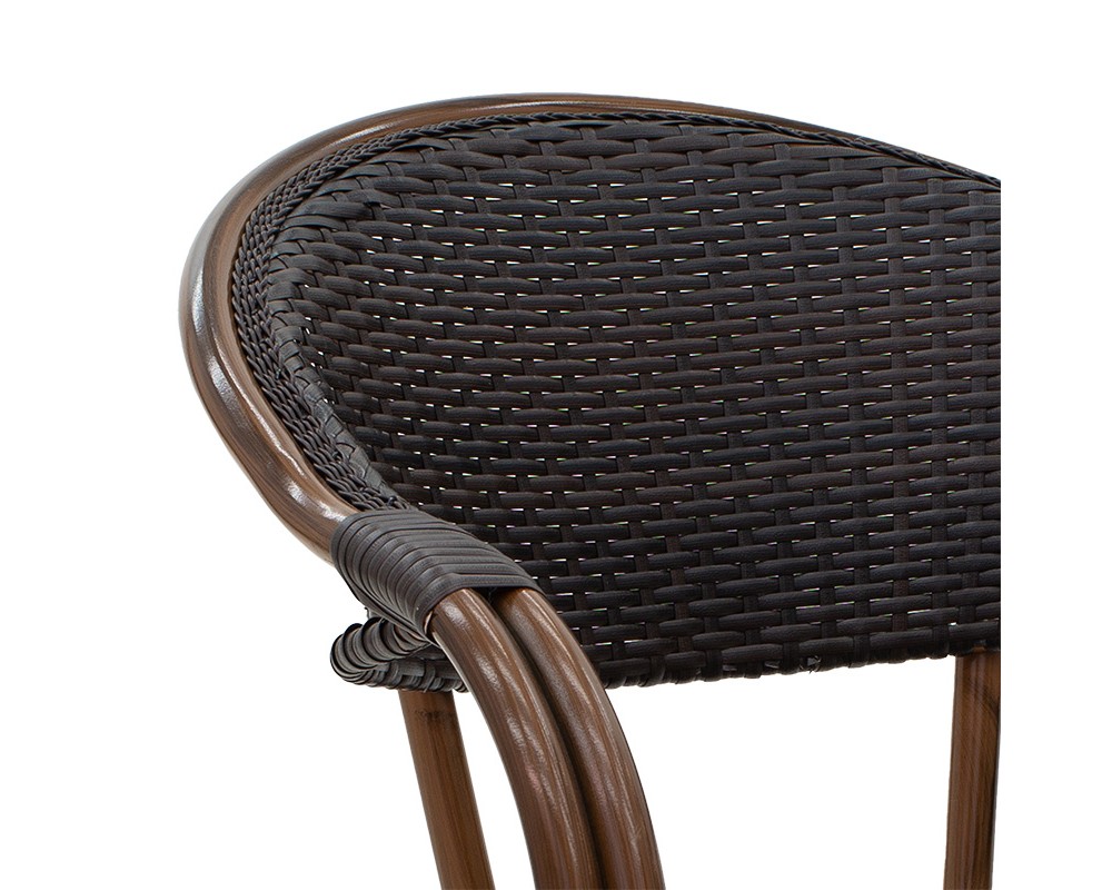 Garden armchair Paula pakoworld metal-pe rattan brown -
