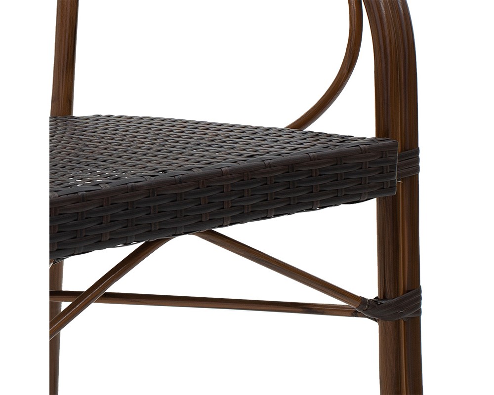 Garden armchair Paula pakoworld metal-pe rattan brown -