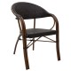 Garden armchair Paula pakoworld metal-pe rattan brown -