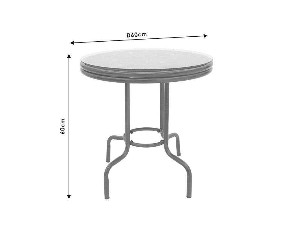 Garden table Paula pakoworld metal-pe rattan brown D60x60cm - Garden table Paula pakoworld metal-pe rattan brown D60x60cm -