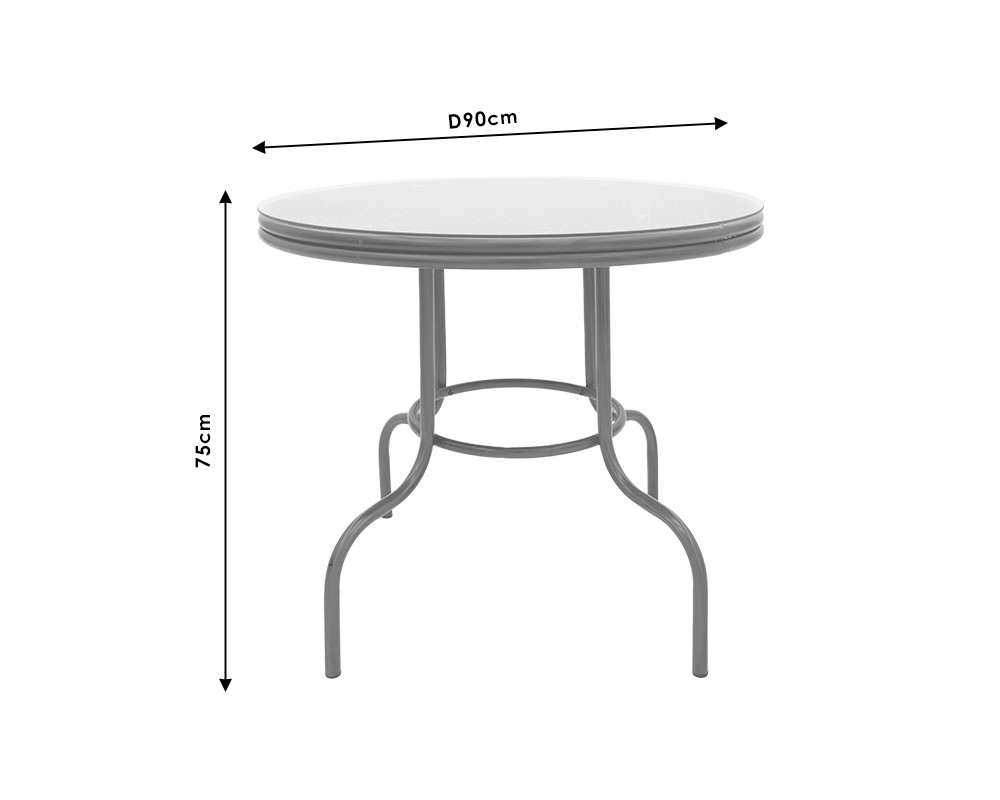 Garden table Paula pakoworld metal-pe rattan brown D90x75cm -