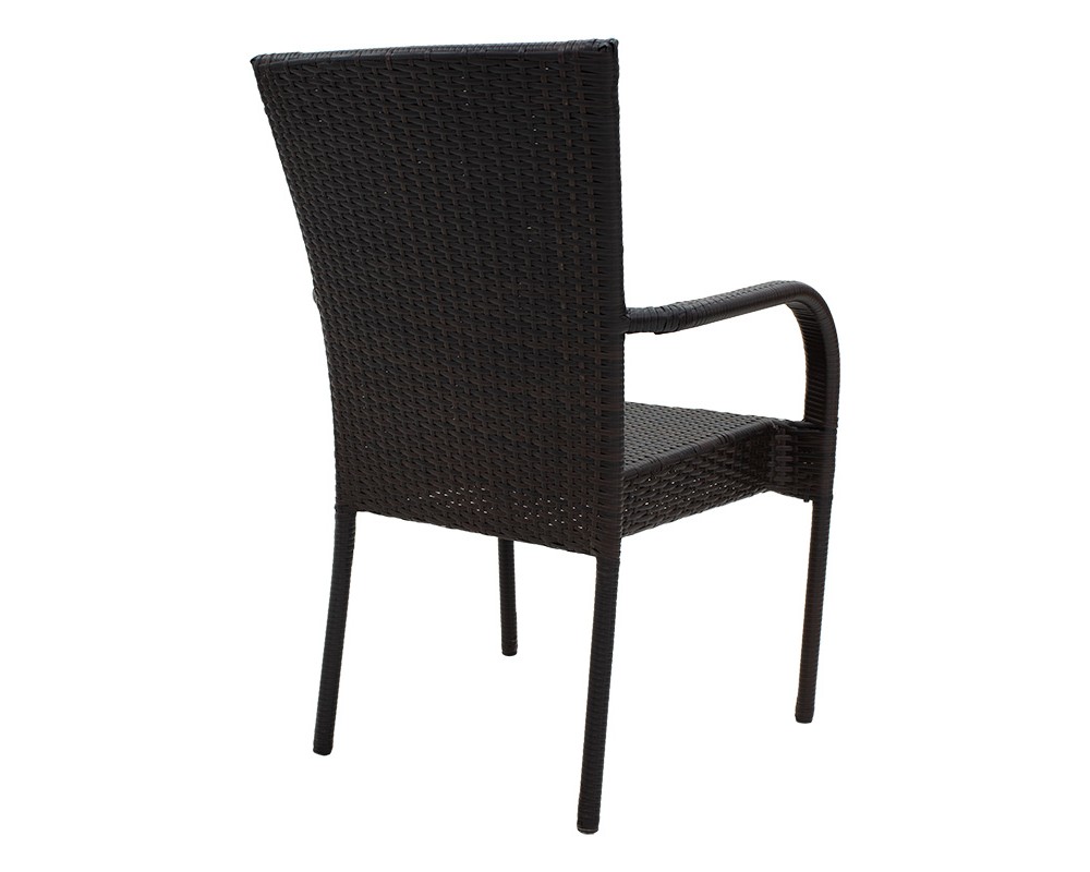 Garden armchair Laura pakoworld metal-pe rattan brown -