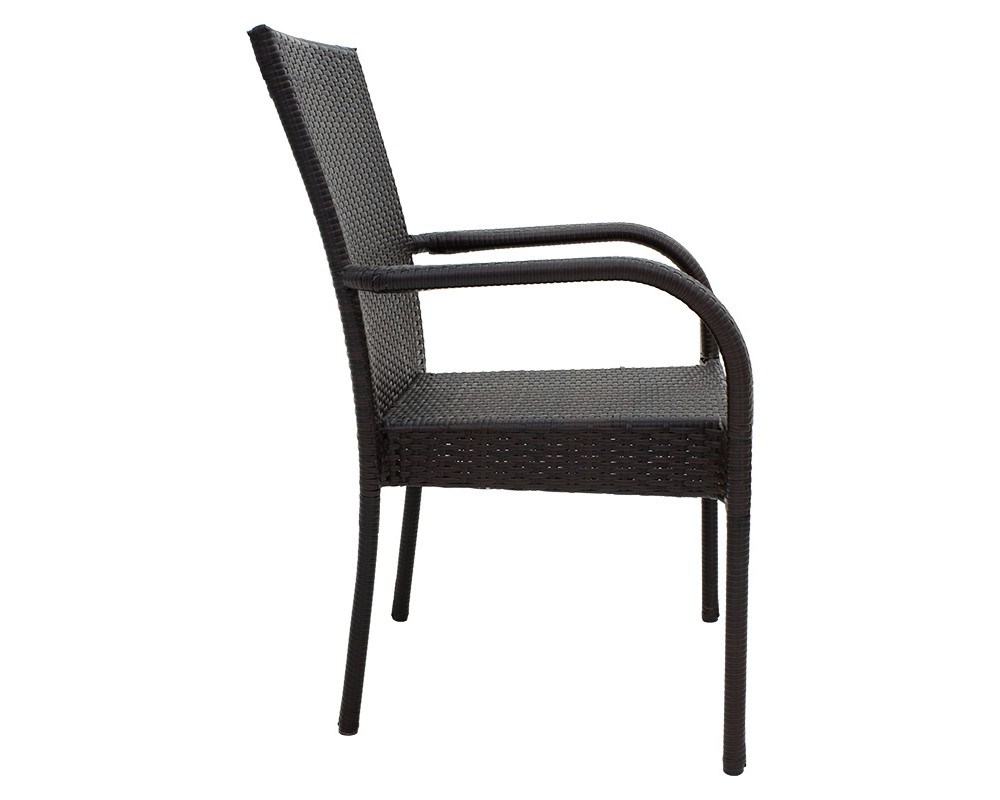 Garden armchair Laura pakoworld metal-pe rattan brown -