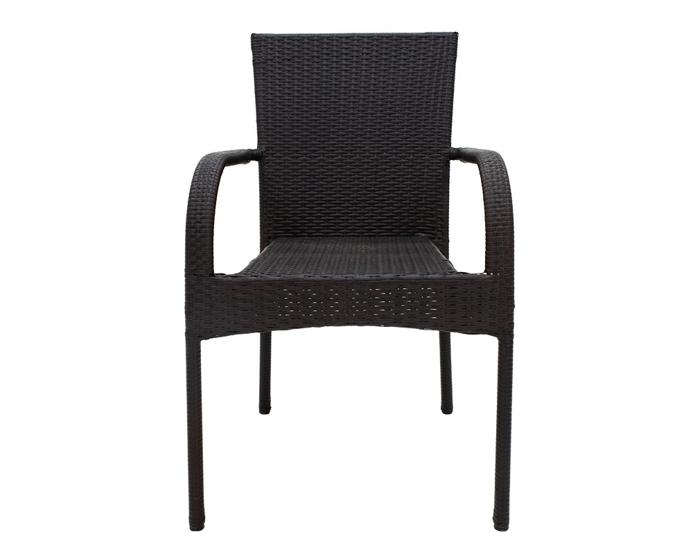 Garden armchair Laura pakoworld metal-pe rattan brown -