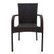 Garden armchair Laura pakoworld metal-pe rattan brown -