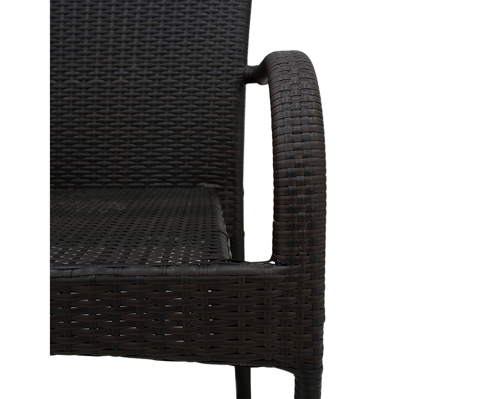 Garden armchair Laura pakoworld metal-pe rattan brown -