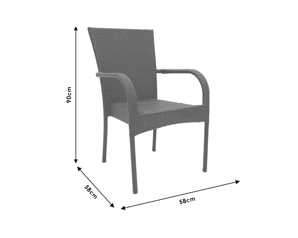 Garden armchair Laura pakoworld metal-pe rattan brown -