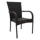 Garden armchair Laura pakoworld metal-pe rattan brown -