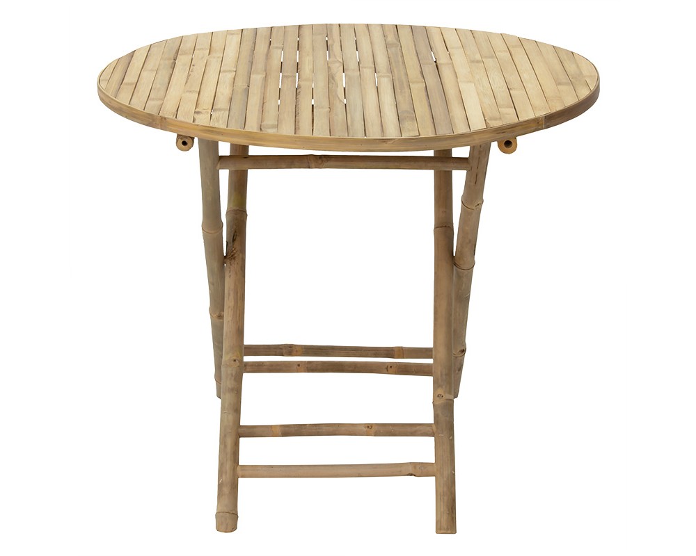 Obbie pakoworld folding bamboo table natural D90x77cm - Obbie pakoworld folding bamboo table natural D90x77cm -
