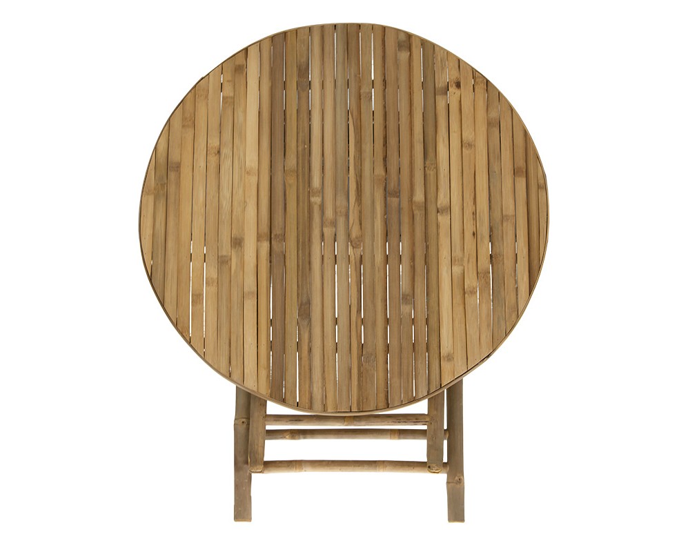 Obbie pakoworld folding bamboo table natural D90x77cm - Obbie pakoworld folding bamboo table natural D90x77cm -