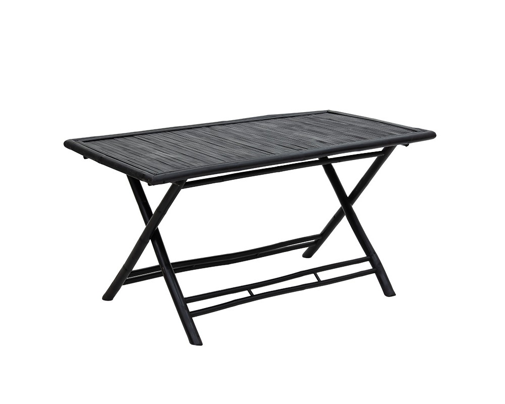Badou pakoworld folding bamboo table black 150x80x77cm - Badou pakoworld folding bamboo table black 150x80x77cm -