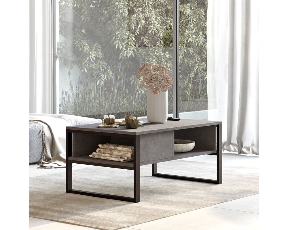 Honora pakoworld coffee table anthracite antique-black 100x60x44.5cm -