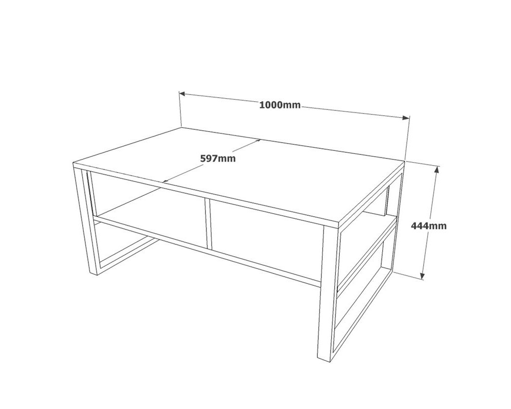 Honora pakoworld coffee table anthracite antique-black 100x60x44.5cm -