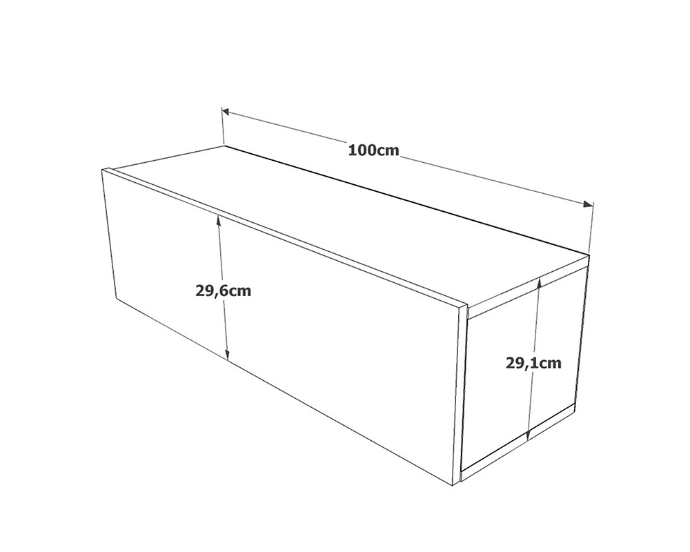 Тв шкаф 1766 от ПДЧ сонома 100x31.6x29.6cm - ТВ Шкафове