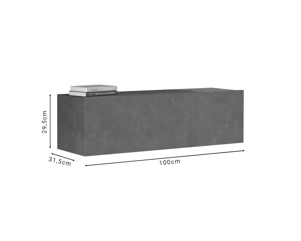 Тв шкаф 1755 от ПДЧ тъмно сив 100x31.5x29.6cm - ТВ Шкафове