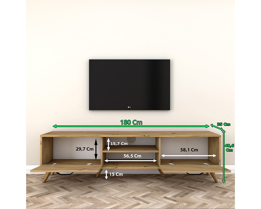 Тв шкаф 1802 от ПДЧ сонома 180x35x48,5cm - ТВ Шкафове