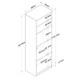Rowan pakoworld white-walled floor shelf 60x42x182cm - Rowan pakoworld white-walled floor shelf 60x42x182cm -