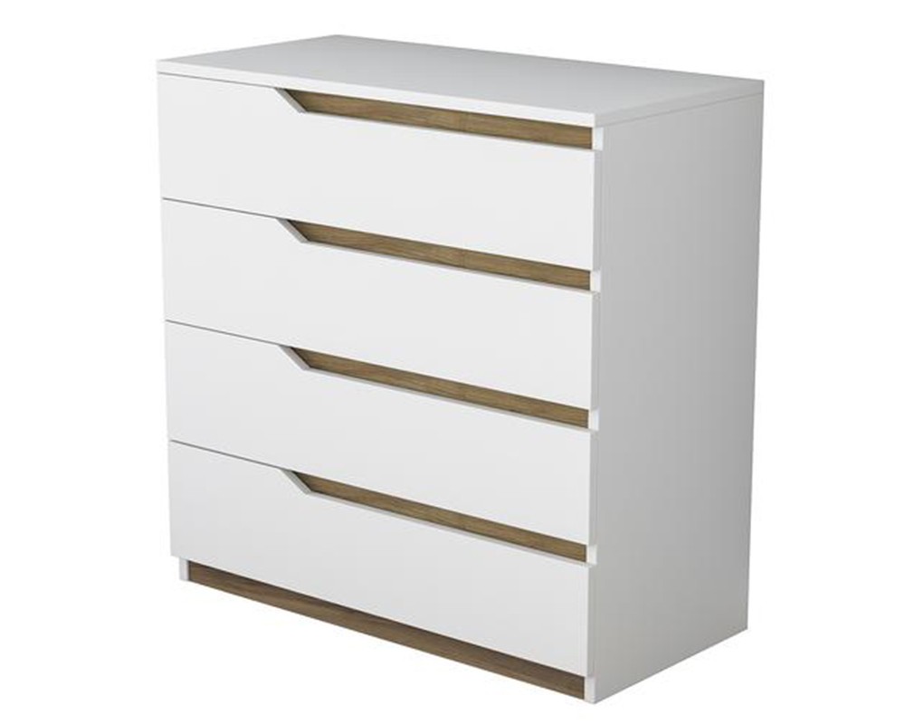 Chest of drawers Verena pakoworld white-walnut 80x47x92cm - Chest of drawers Verena pakoworld white-walnut 80x47x92cm -