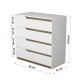 Chest of drawers Verena pakoworld white-walnut 80x47x92cm - Chest of drawers Verena pakoworld white-walnut 80x47x92cm -