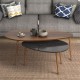 Coffee table Monty pakoworld walnut-black marble 116x46x46cm - Coffee table Monty pakoworld walnut-black marble 116x46x46cm -