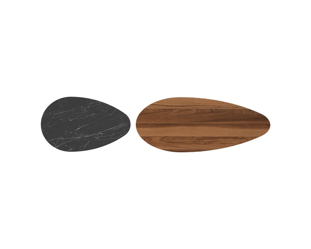 Coffee table Monty pakoworld walnut-black marble 116x46x46cm - Coffee table Monty pakoworld walnut-black marble 116x46x46cm -